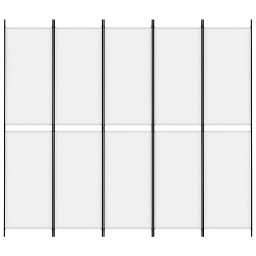 vidaXL Kamerscherm met 5 panelen 250x220 cm stof wit