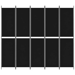 vidaXL Kamerscherm met 5 panelen 250x220 cm stof zwart