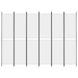 vidaXL Kamerscherm met 6 panelen 300x220 cm stof wit