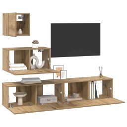 vidaXL Tv-meubelset 4 st 80 x 30 x 30 cm Artisan Eiken
