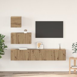 vidaXL Tv-meubelset 4 st Artisan Eiken Bewerkt hout