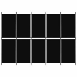 vidaXL Kamerscherm met 5 panelen 250x180 cm stof zwart