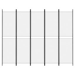 vidaXL Kamerscherm met 5 panelen 250x200 cm stof wit