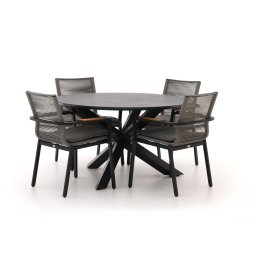 + 15% kassakorting | Bellagio Marudo/Lodola ø 130cm dining tuinset 5-delig stapelbaar - Laagste prijsgarantie!