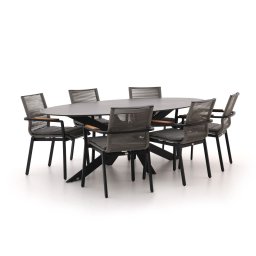 + 15% kassakorting | Bellagio Marudo/Furato ellips 240cm dining tuinset 7-delig stapelbaar - Laagste prijsgarantie!