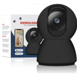 Huisdiercamera met App - Petcam - Hondencamera en Beveiligingscamera - Camera Huisdier - Bewakingscamera - Baby Camera - Wifi - Zwart