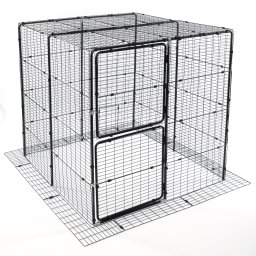 TIAKI buitenverblijf voor katten, zwart 160x160x162cm
