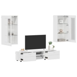 vidaXL Tv-meubelset FLORIN 3 st Wit Bewerkt hout