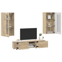vidaXL Tv-meubelset FLORIN 3 st Sonoma Eiken Bewerkt hout