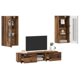 vidaXL Tv-meubelset FLORIN 3 st Oudhout Bewerkt hout