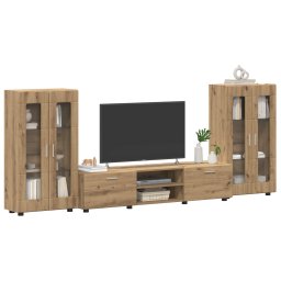 vidaXL Tv-meubelset FLORIN 3 st Artisan Eiken Bewerkt hout