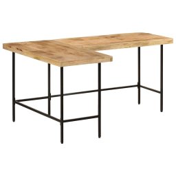 vidaXL Bureau 165x110x77 cm massief mangohout en ijzer