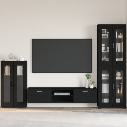 vidaXL Dressoir FLORIN 55,5 x 29 x 100 cm Zwart Bewerkt hout