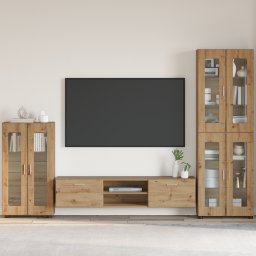 vidaXL Dressoir FLORIN 55,5 x 29 x 100 cm Artisan Eiken Bewerkt hout