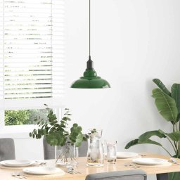 vidaXL Hanglamp in hoogte verstelbaar E27 Ø31 cm metaal glanzend groen