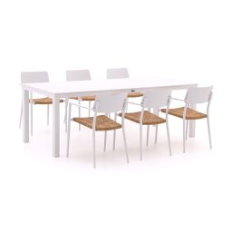 + 15% kassakorting | Bellagio Cino/Menzano 220cm dining tuinset 7-delig stapelbaar - Laagste prijsgarantie!