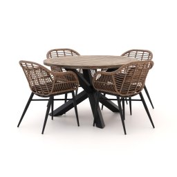 + 15% kassakorting | Intenso Azora/ROUGH-Y ø120cm dining tuinset 5-delig - Laagste prijsgarantie!