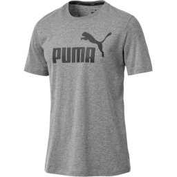 PUMA - Maat S - ESS Logo Tee - Medium Gray Heather - Mannen