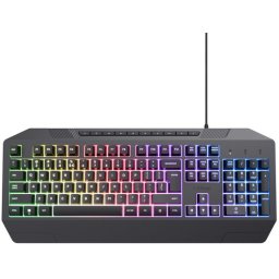 Trust GXT836 Evocx - Gaming Keyboard met Verlichting - Polssteun - Multimedia toetsen - Qwerty US -