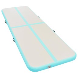vidaXL Gymnastiekmat met pomp opblaasbaar 500x100x10 cm PVC groen