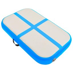 vidaXL Gymnastiekmat met pomp opblaasbaar 60x100x20 cm PVC blauw