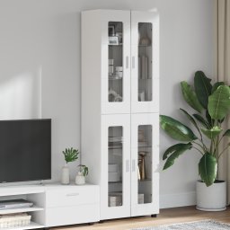vidaXL Hoge kast FLORIN 60 x 35 x 182 cm Wit Bewerkt hout