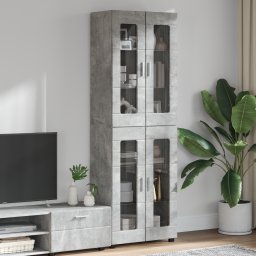 vidaXL Hoge kast FLORIN 60 x 35 x 182 cm Beton Grijs Bewerkt hout