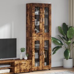 vidaXL Hoge kast FLORIN 60 x 35 x 182 cm Gerookt eiken Bewerkt hout