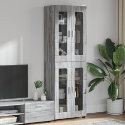 vidaXL Hoge kast FLORIN 60 x 35 x 182 cm Grijs Sonoma Bewerkt hout