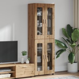 vidaXL Hoge kast FLORIN 60 x 35 x 182 cm Artisan Eiken Bewerkt hout