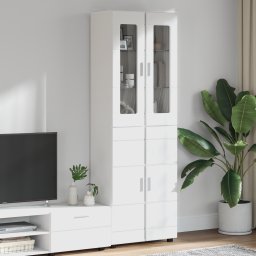 vidaXL Hoge kast FLORIN 60 x 35 x 182 cm Wit Bewerkt hout