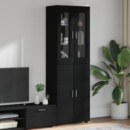 vidaXL Hoge kast FLORIN 60 x 35 x 182 cm Zwart Bewerkt hout