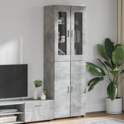 vidaXL Hoge kast FLORIN 60 x 35 x 182 cm Beton Grijs Bewerkt hout