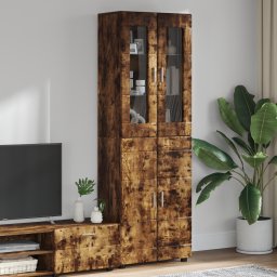 vidaXL Hoge kast FLORIN 60 x 35 x 182 cm Gerookt eiken Bewerkt hout