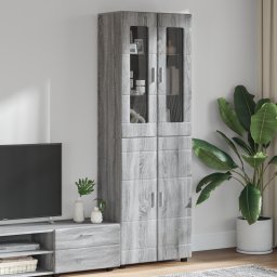 vidaXL Hoge kast FLORIN 60 x 35 x 182 cm Grijs Sonoma Bewerkt hout