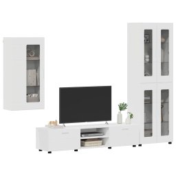 vidaXL Tv-meubelset FLORIN 3 st 150 x 39 x 30 cm Wit Bewerkt hout