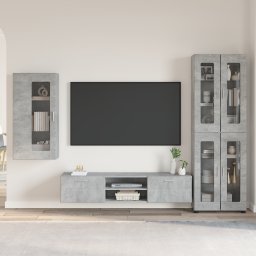 vidaXL Tv-meubelset FLORIN 3 st Beton Grijs Bewerkt hout