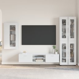 vidaXL Tv-meubelset FLORIN 3 st Hoogglans wit Bewerkt hout