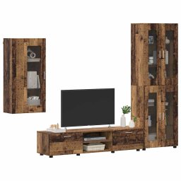 vidaXL Tv-meubelset FLORIN 3 st 150 x 39 x 30 cm Oudhout Bewerkt hout