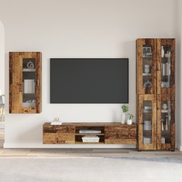 vidaXL Tv-meubelset FLORIN 3 st Oudhout Bewerkt hout