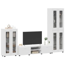 vidaXL Tv-meubelset FLORIN 3 st 150 x 39 x 30 cm Wit Bewerkt hout