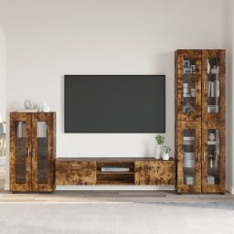 vidaXL Tv-meubelset FLORIN 3 st Gerookt eiken Bewerkt hout
