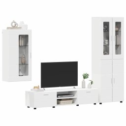 vidaXL Tv-meubelset FLORIN 3 st 150 x 39 x 30 cm Wit Bewerkt hout