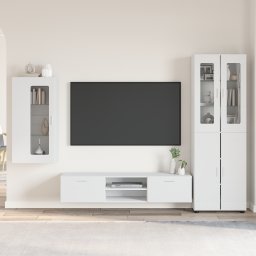 vidaXL Tv-meubelset FLORIN 3 st Wit Bewerkt hout
