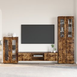 vidaXL Tv-meubelset FLORIN 3 st Gerookt eiken Bewerkt hout