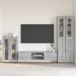 vidaXL Tv-meubelset FLORIN 3 st Grijs Sonoma Bewerkt hout