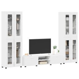 vidaXL Tv-meubelset FLORIN 3 st 150 x 39 x 30 cm Wit Bewerkt hout