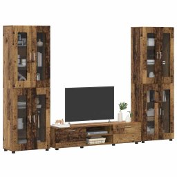 vidaXL Tv-meubelset FLORIN 3 st 150 x 39 x 30 cm Oudhout Bewerkt hout