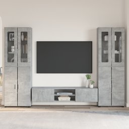 vidaXL Tv-meubelset FLORIN 3 st Beton Grijs Bewerkt hout