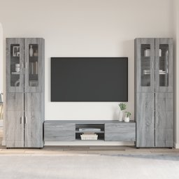 vidaXL Tv-meubelset FLORIN 3 st Grijs Sonoma Bewerkt hout